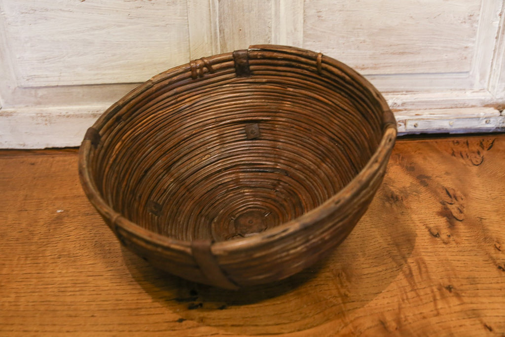 Ironstrap Wicker Basket