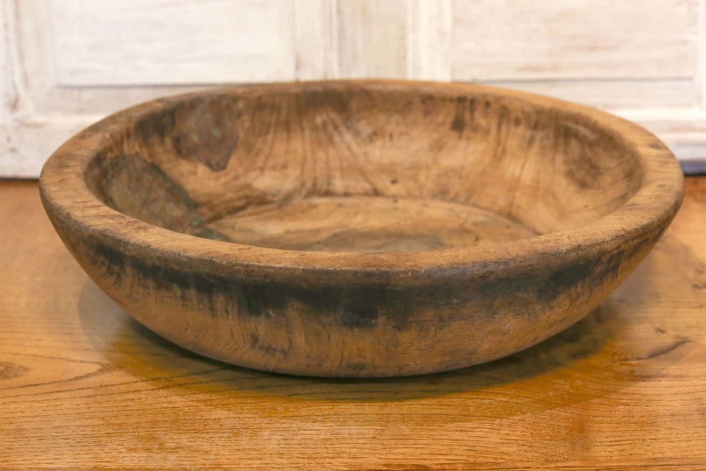 Rustic Wooden Dough Bowl