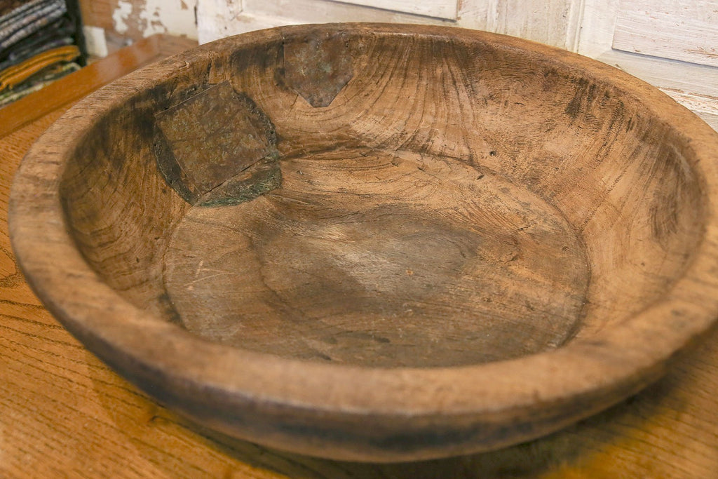 Rustic Wooden Dough Bowl