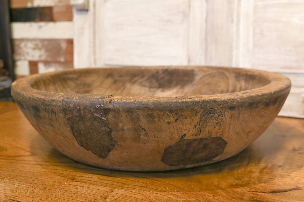 Rustic Wooden Dough Bowl