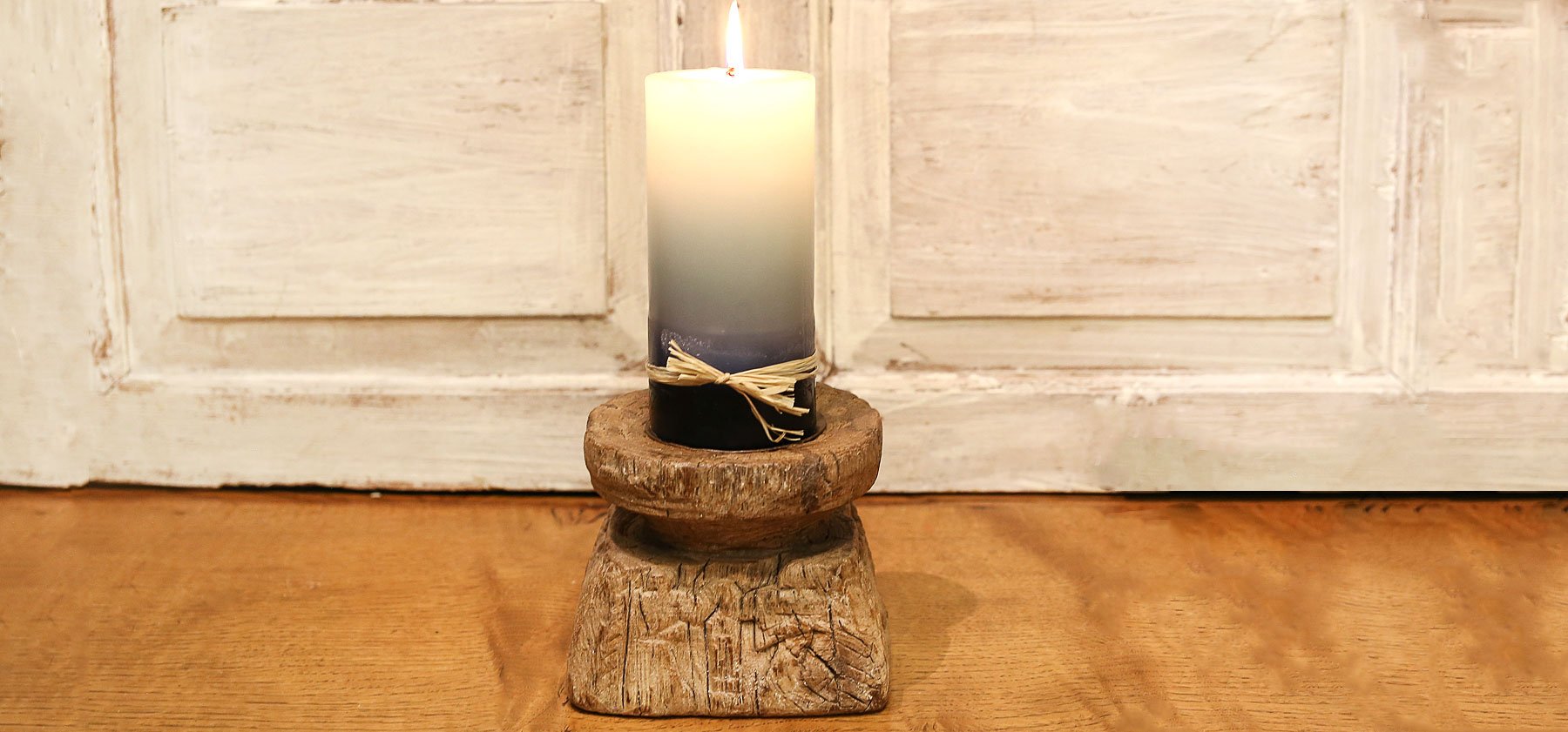 Carved Bijani Candleholder