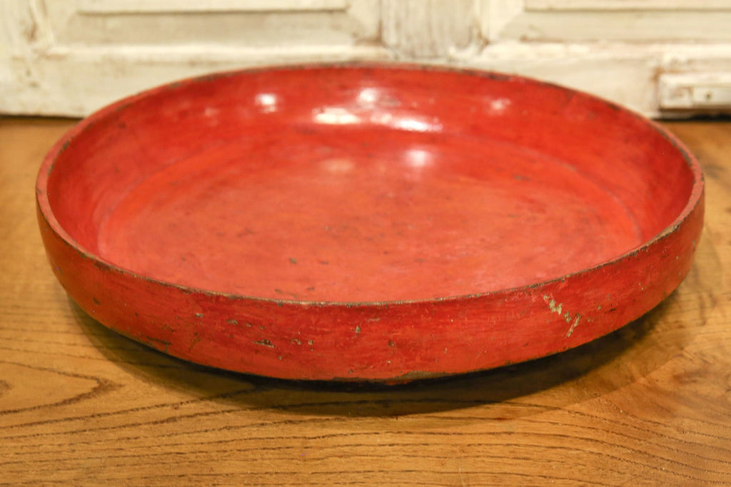 Vintage Red Tibetan Temple Fruit Platter