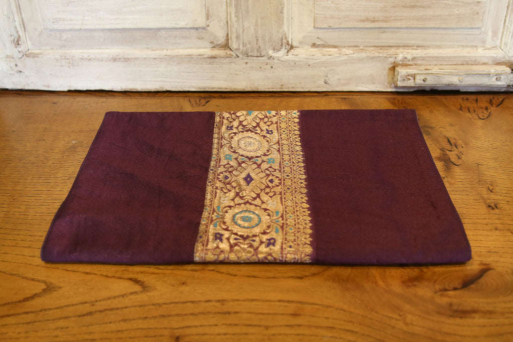 Gold Rococo Plum Beaded Heritage Silk Runner