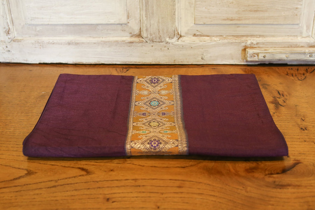 Golden Orange & Plum Beaded Heritage Silk Runner