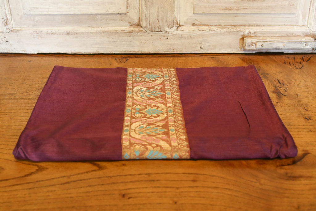 Majestic Gold & Plum Beaded Heritage Silk Runner