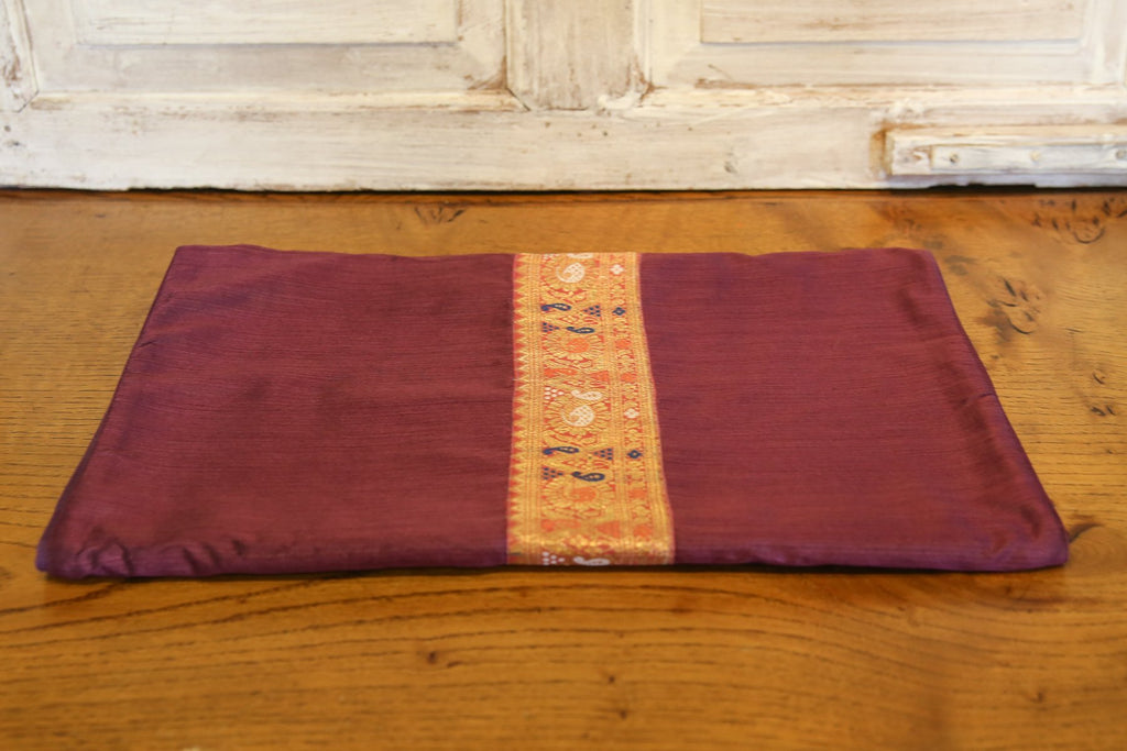 Graceful Gold & Plum Beaded Heritage Silk Runner