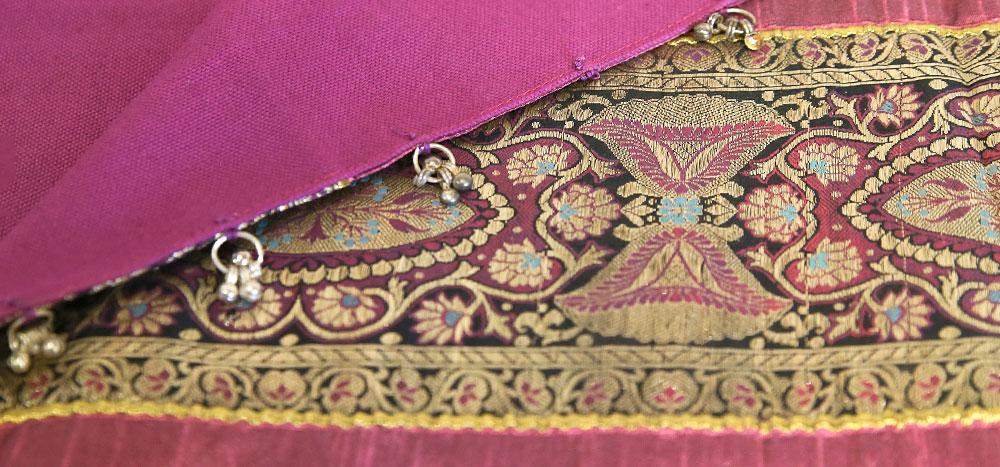 Beautiful Floral Pink Beaded Heritage Silk Runner