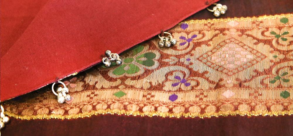 Amazing Gold & Wine Beaded Heritage Silk Runner