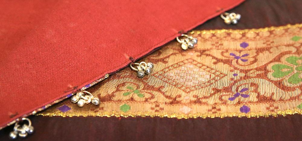 Captivating Gold & Wine Beaded Heritage Silk Runner