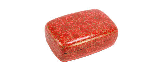 Coral Kashmiri Hand Painted Box