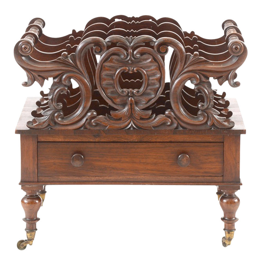 Antique English Rosewood Canterbury