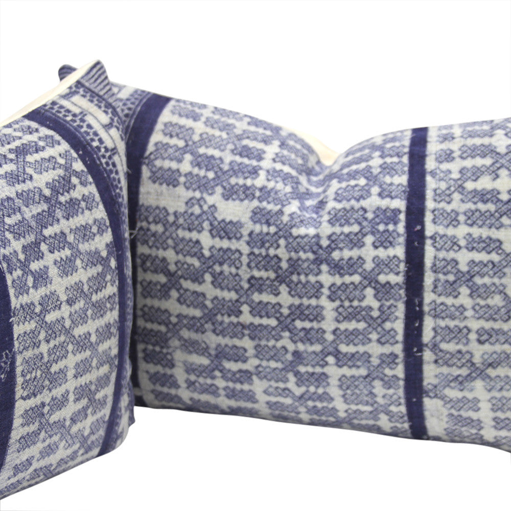 Jaipur Batik Indigo Lumbar Pillows, Pair