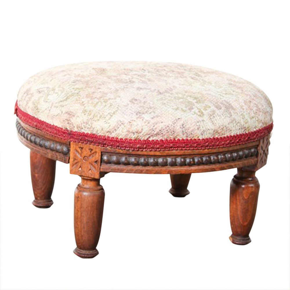 Petite Upholstered Round Stool