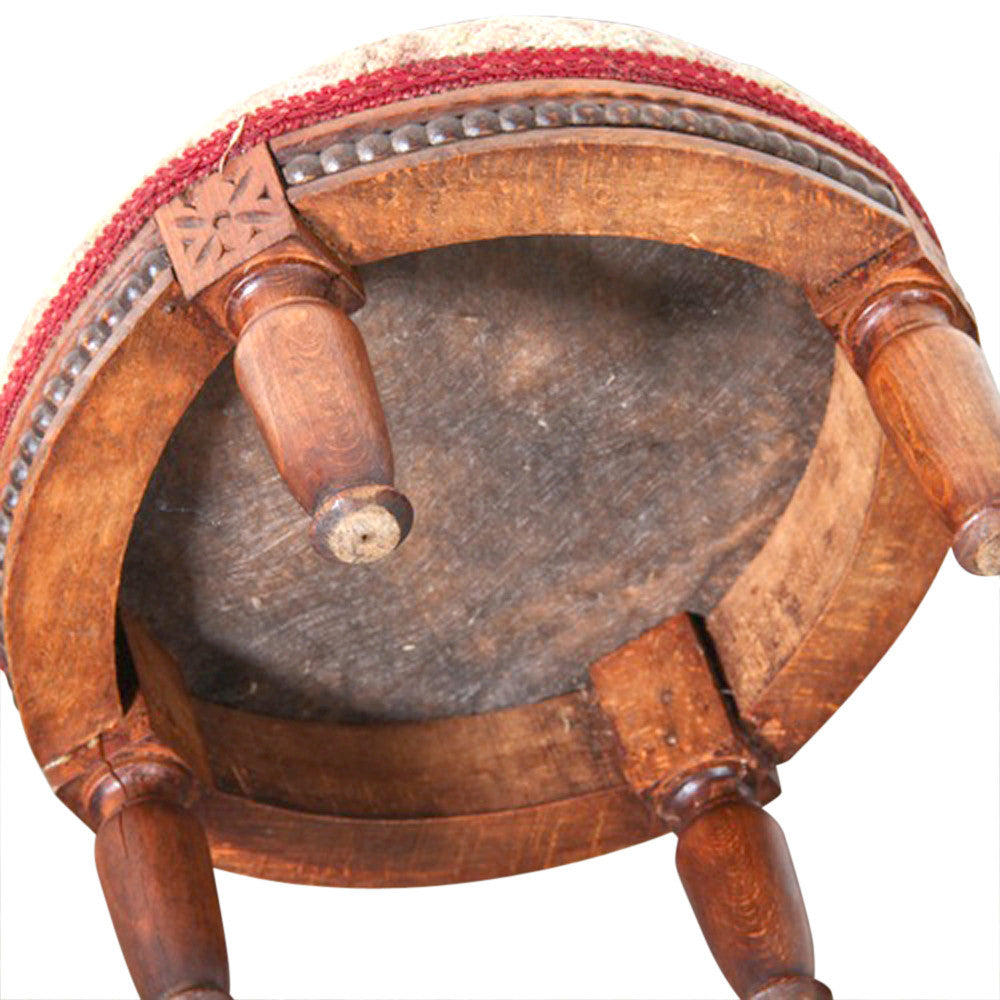 Petite Upholstered Round Stool