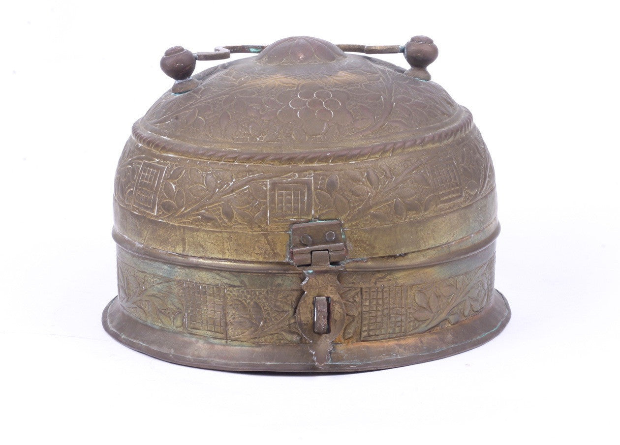 Brass Repousse Lidded Box
