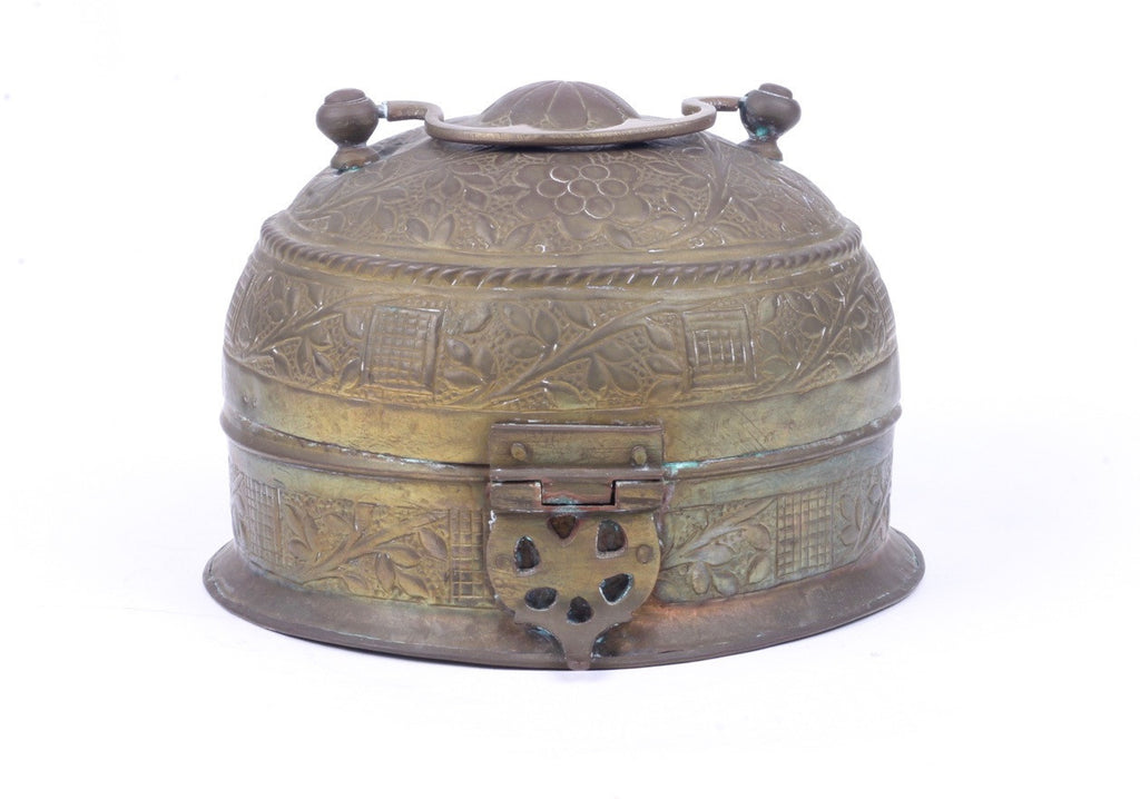 Brass Repousse Lidded Box