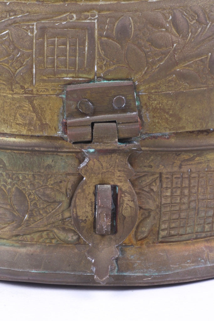 Brass Repousse Lidded Box
