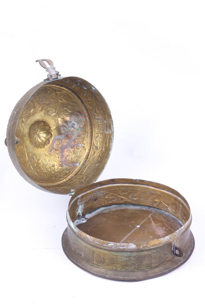 Brass Repousse Lidded Box