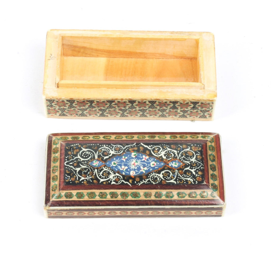 Vintage Persian Painted Marquetry Box