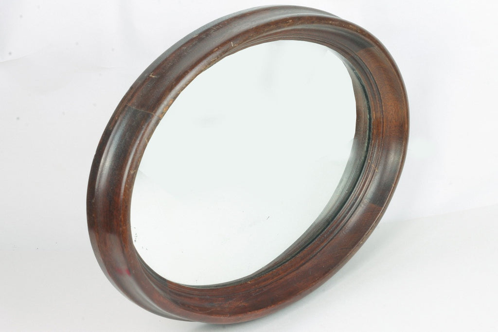 French Mahogany Oval Mirror
