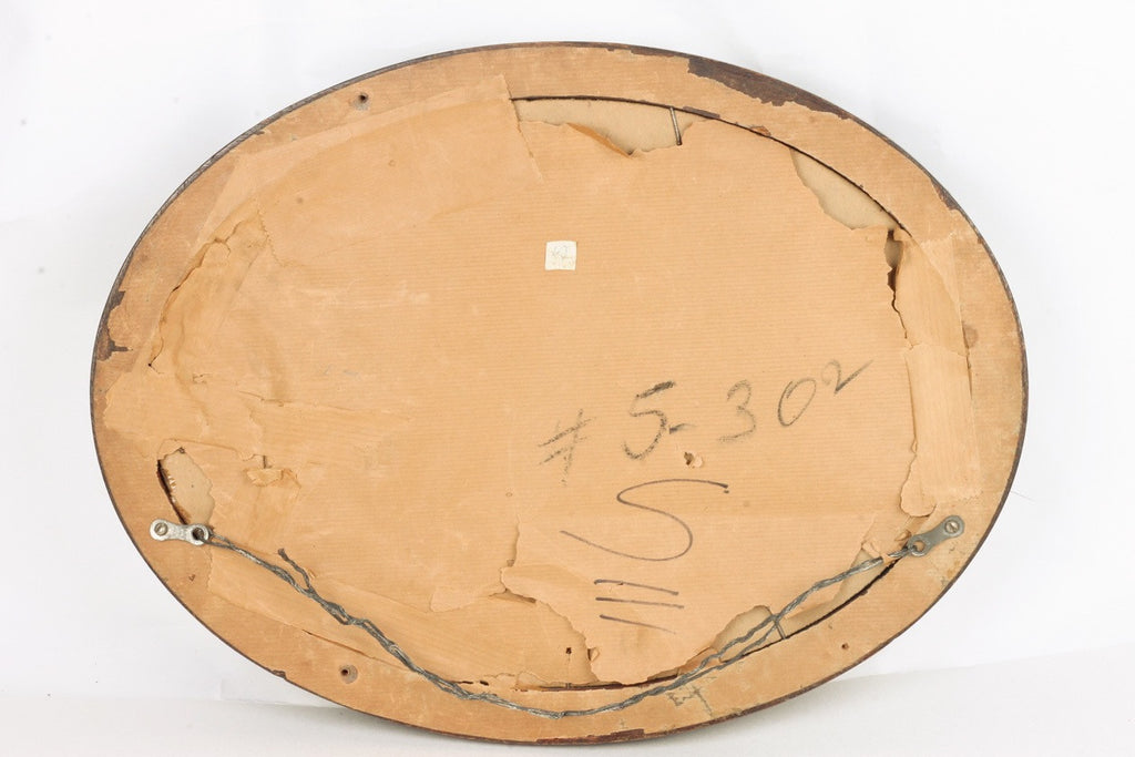 French Mahogany Oval Mirror