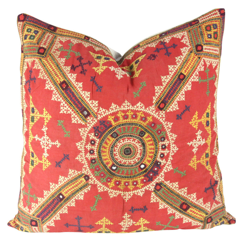 Large Antique Reshmi Sutra Pillow