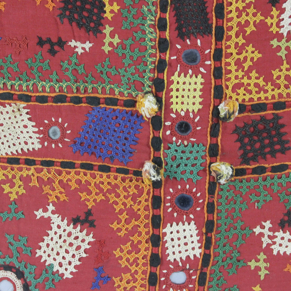 Large Antique Square Reshmi Sutra Pillow