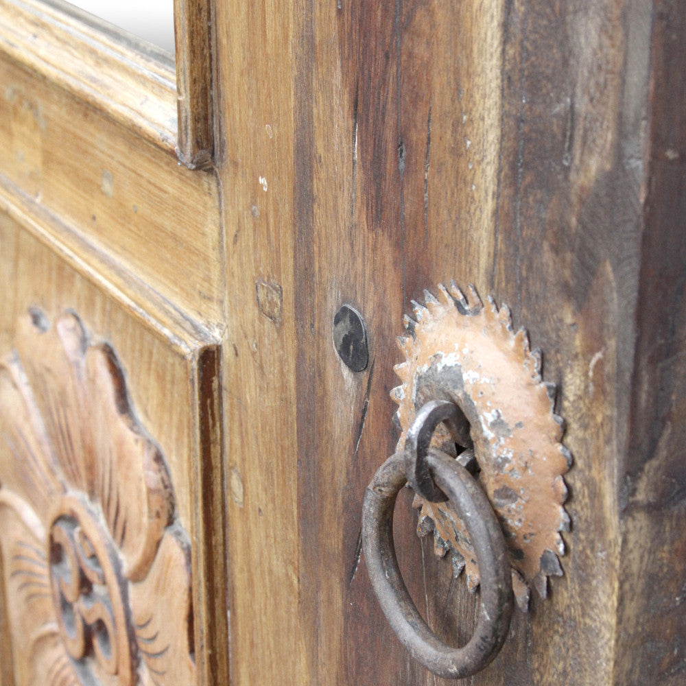 Lotus Teak Mirrored Door