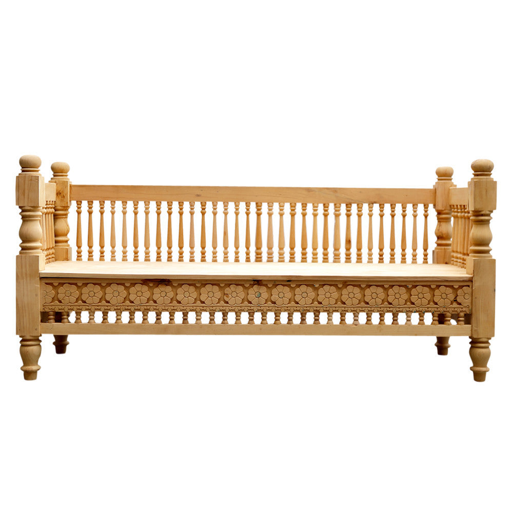 Anglo-Indian Spindle Bench (Natural)