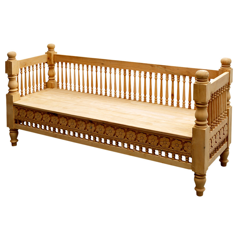 Anglo-Indian Spindle Bench (Natural)