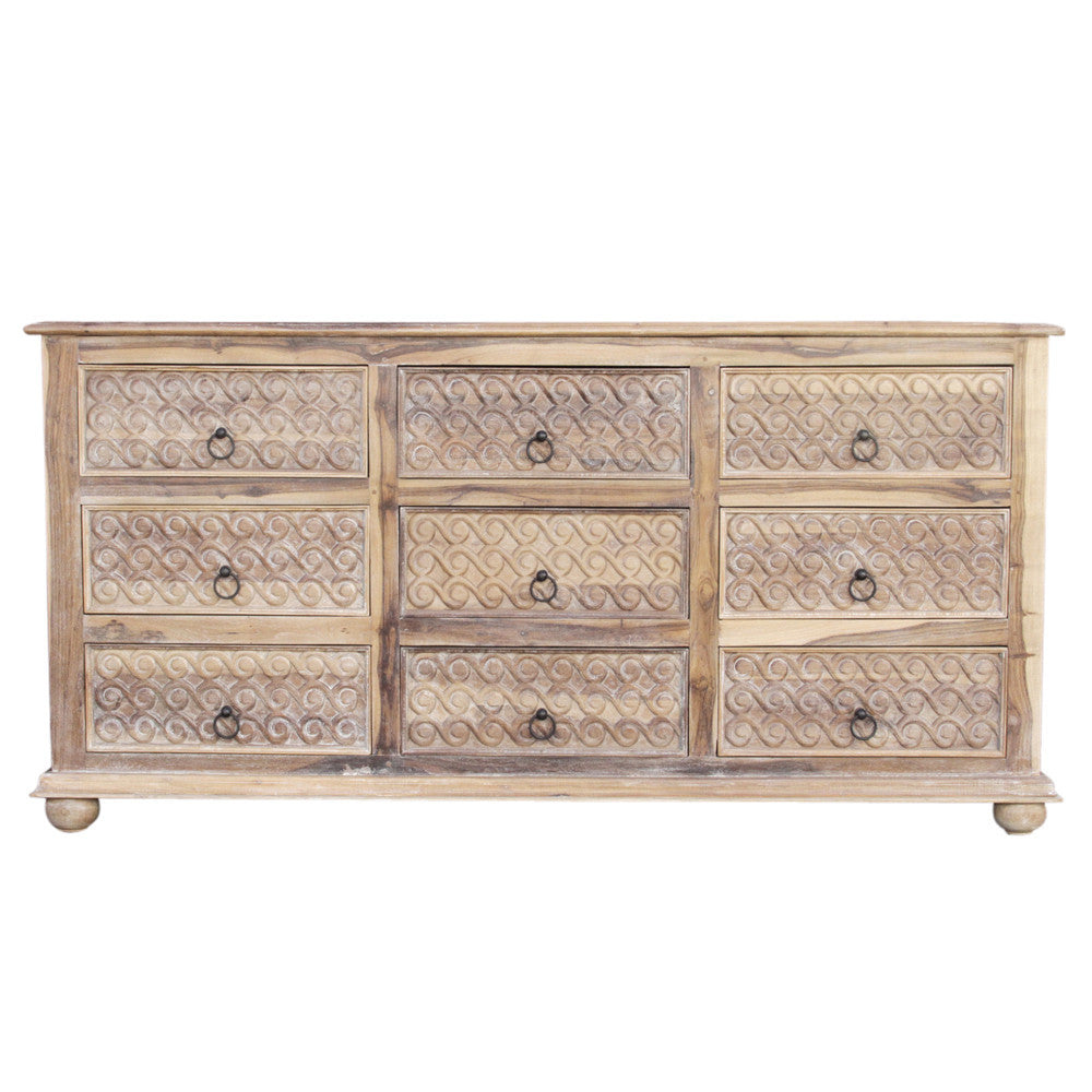 Anglo Whitewash Scroll Dresserbase