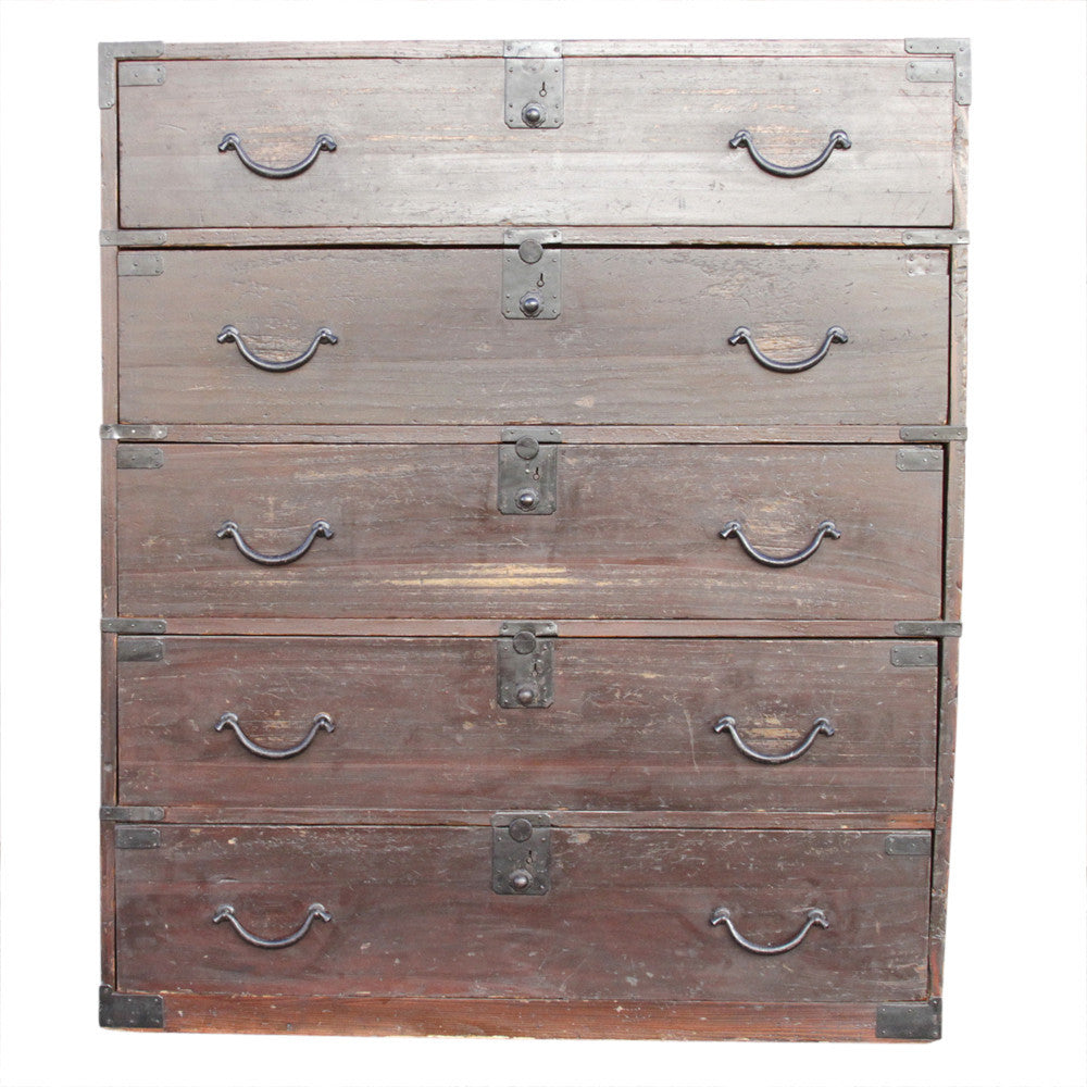 Antique Urushi Lacquer Japanese Tansu Dresser
