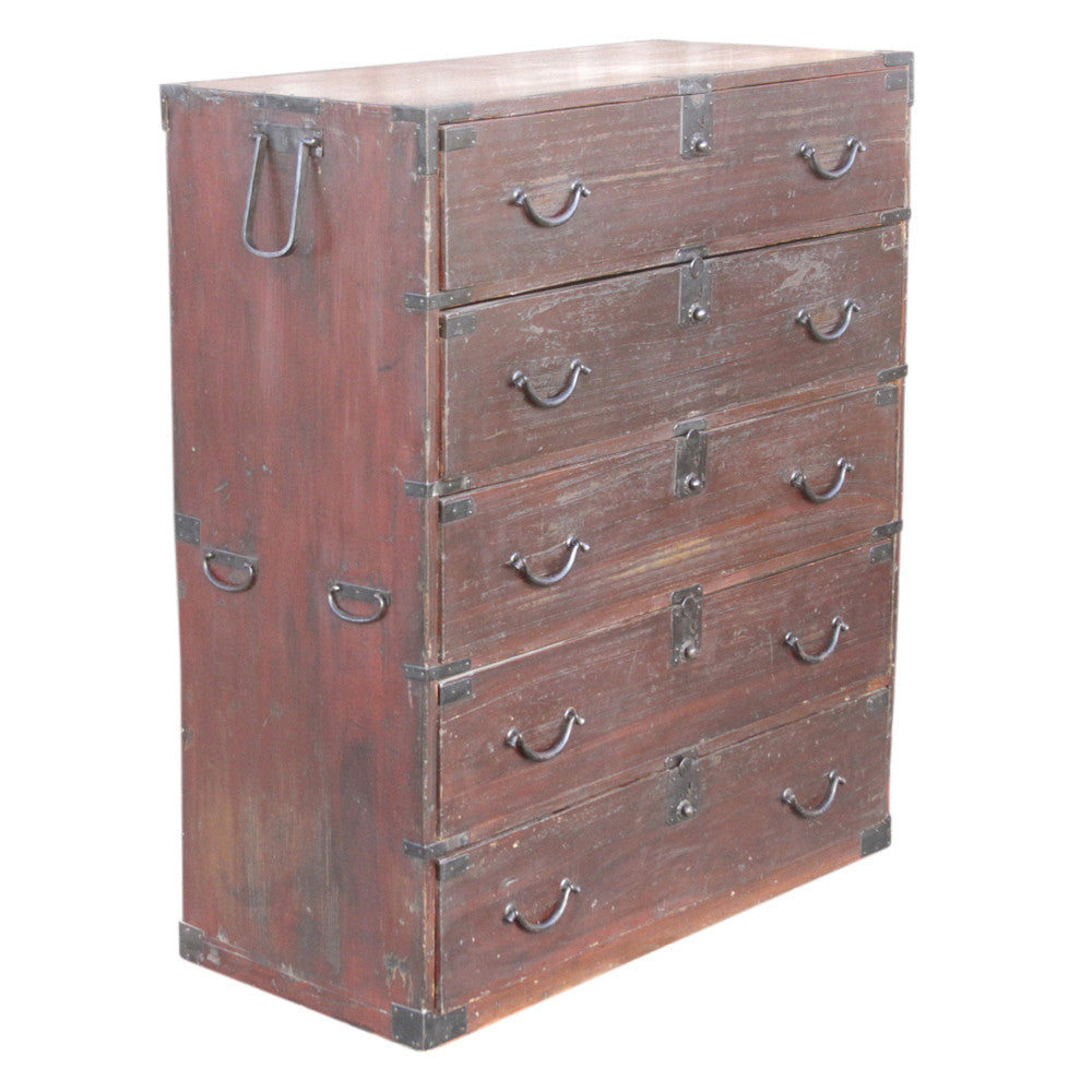 Antique Urushi Lacquer Japanese Tansu Dresser