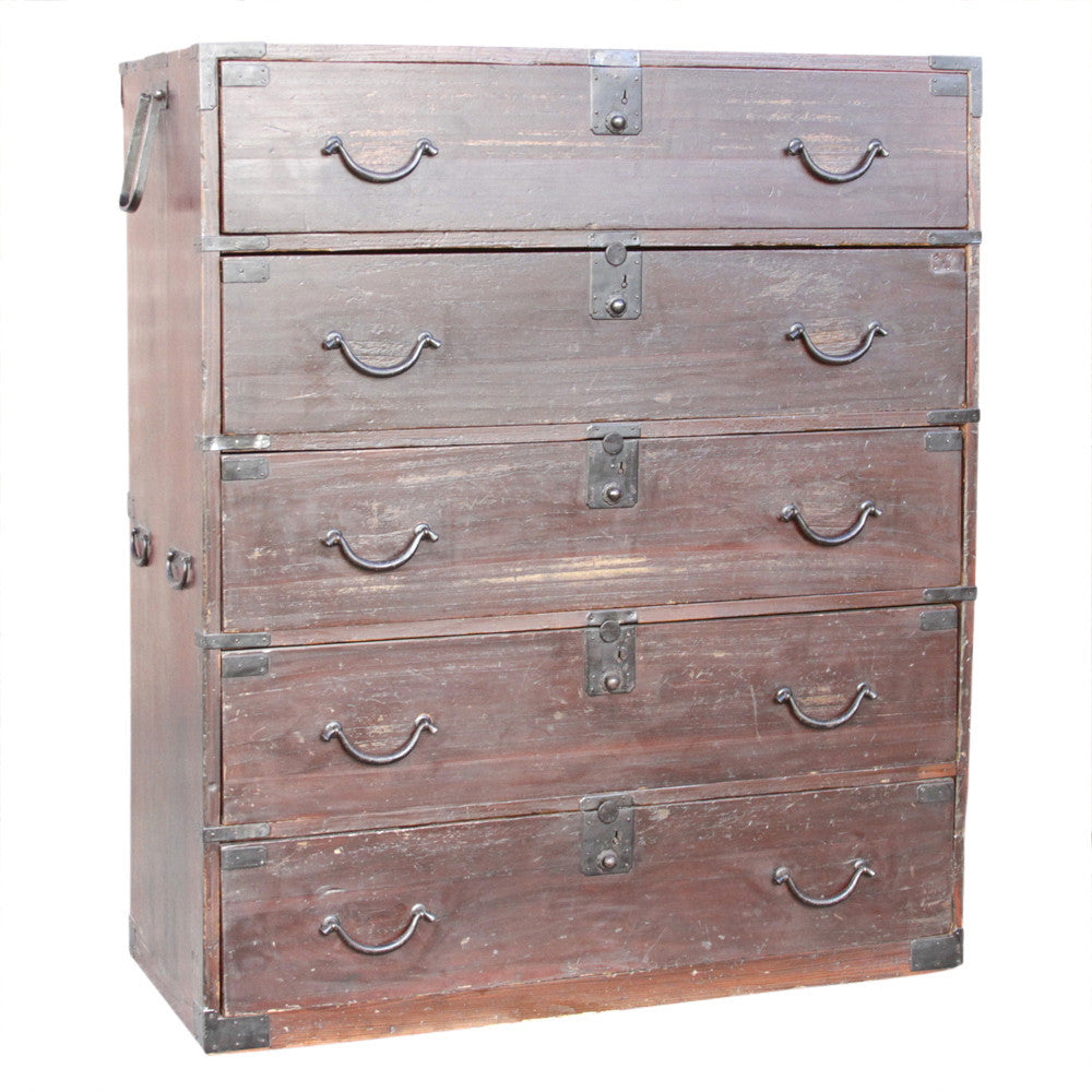 Antique Urushi Lacquer Japanese Tansu Dresser