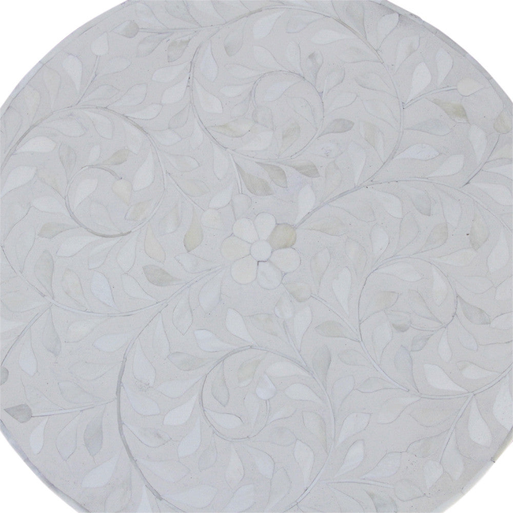 Floral Mother Of Pearl Inlay Drum Table