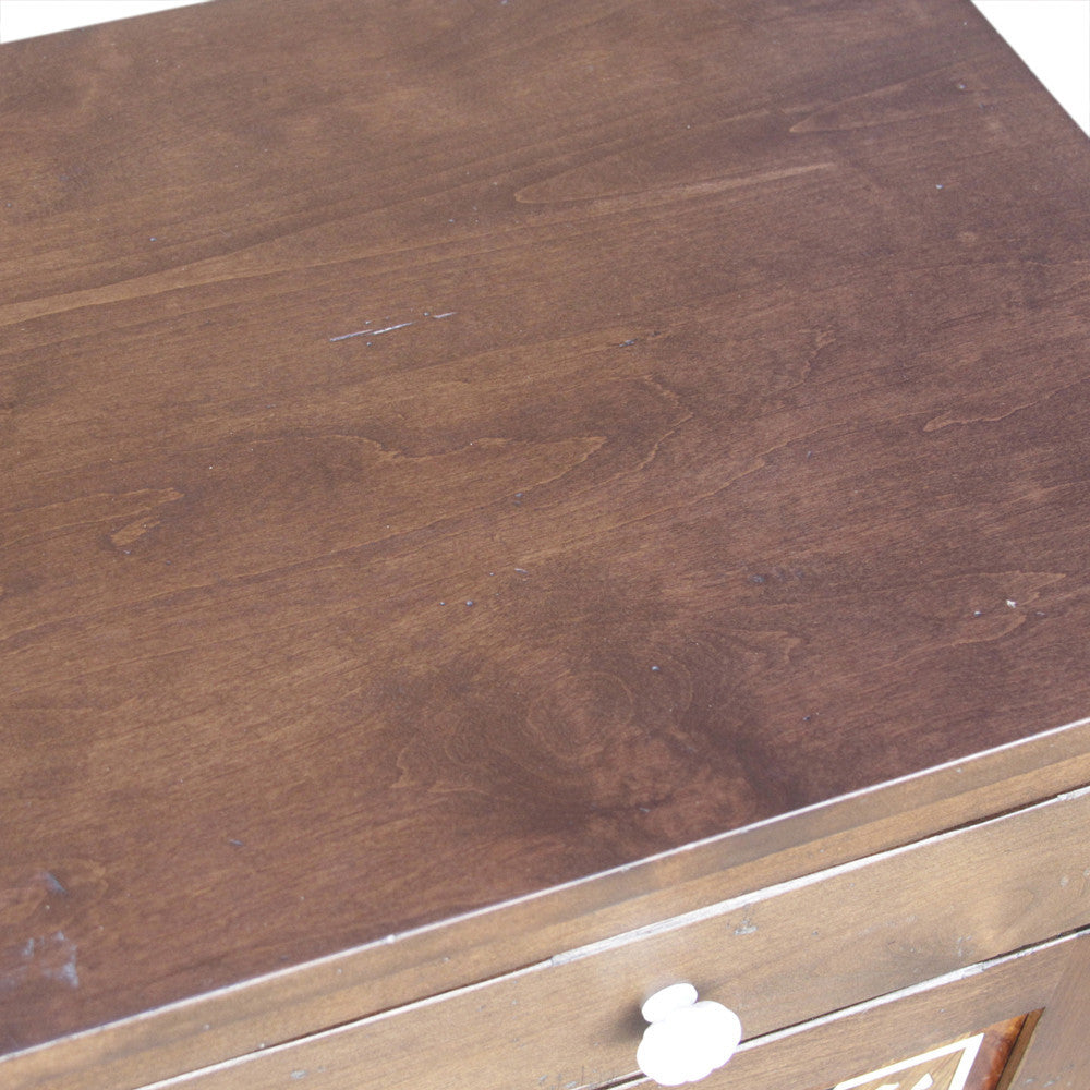 Bone Inlay Nightstand Cabinet