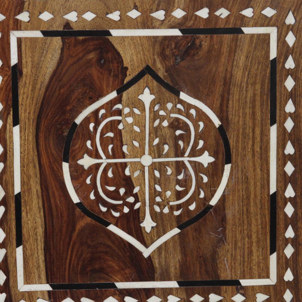 Bone Inlay Nightstand Cabinet