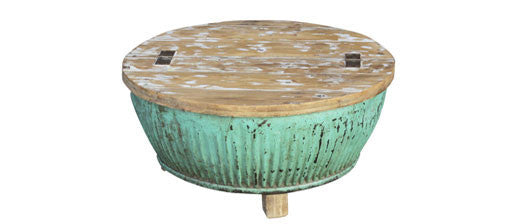 Aqua Drum Coffee Table