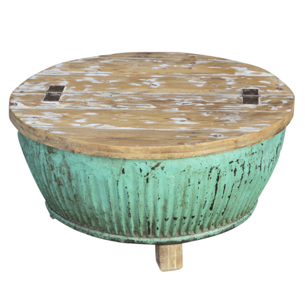 Aqua Drum Coffee Table