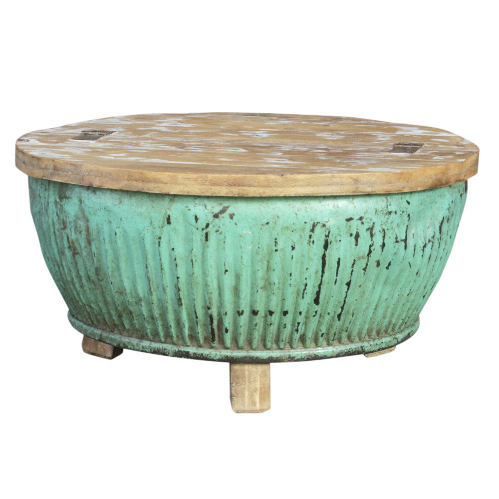 Aqua Drum Coffee Table