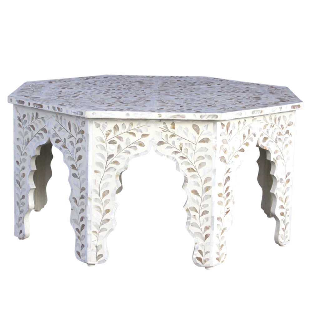 Octagonal Mother Of Pearl Coffee Table
