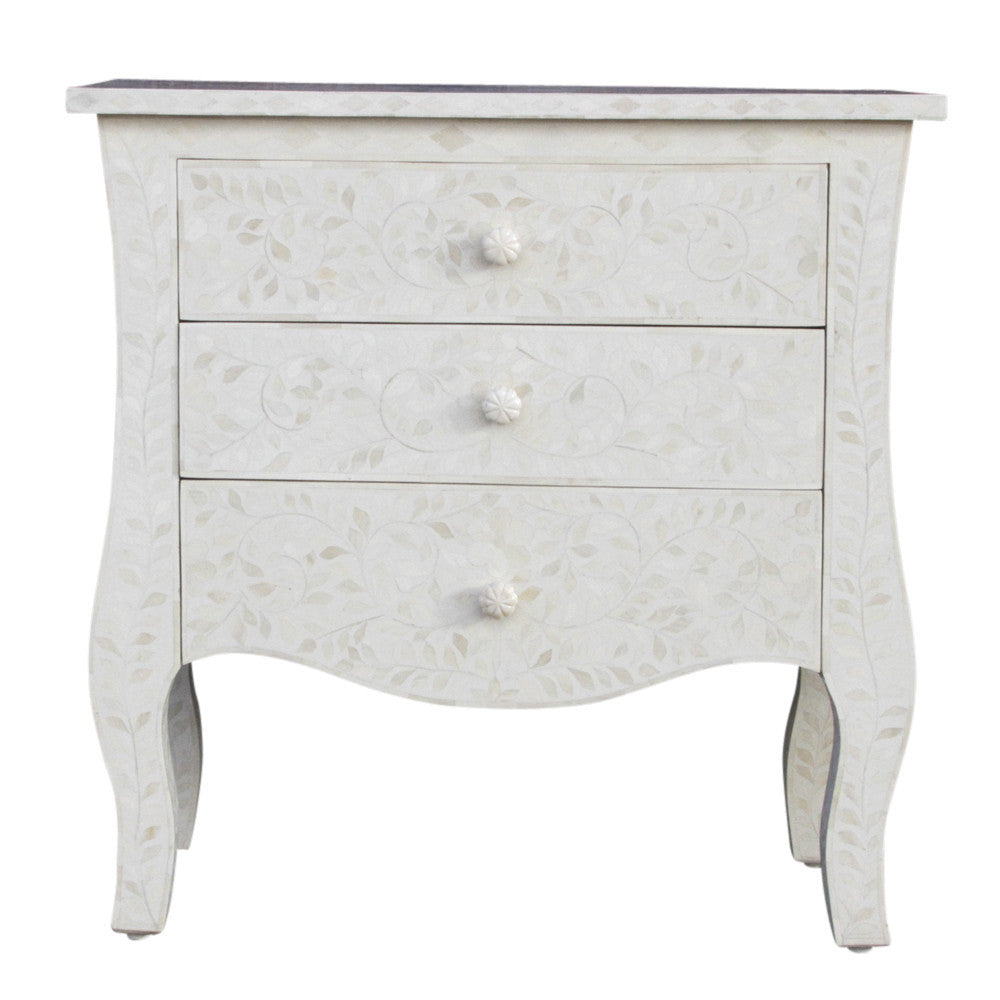 Mother Of Pearl White Serpentine Dresser