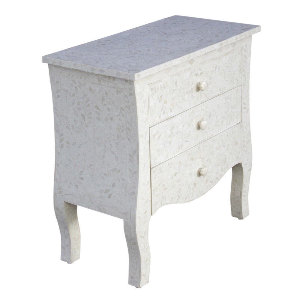 Mother Of Pearl White Serpentine Dresser