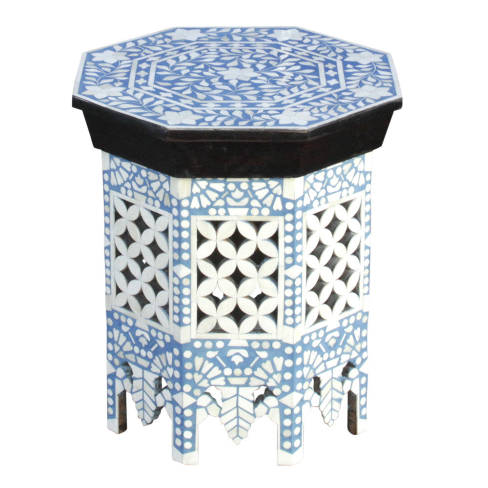 Powder Blue Moorish Bone Inlay Table