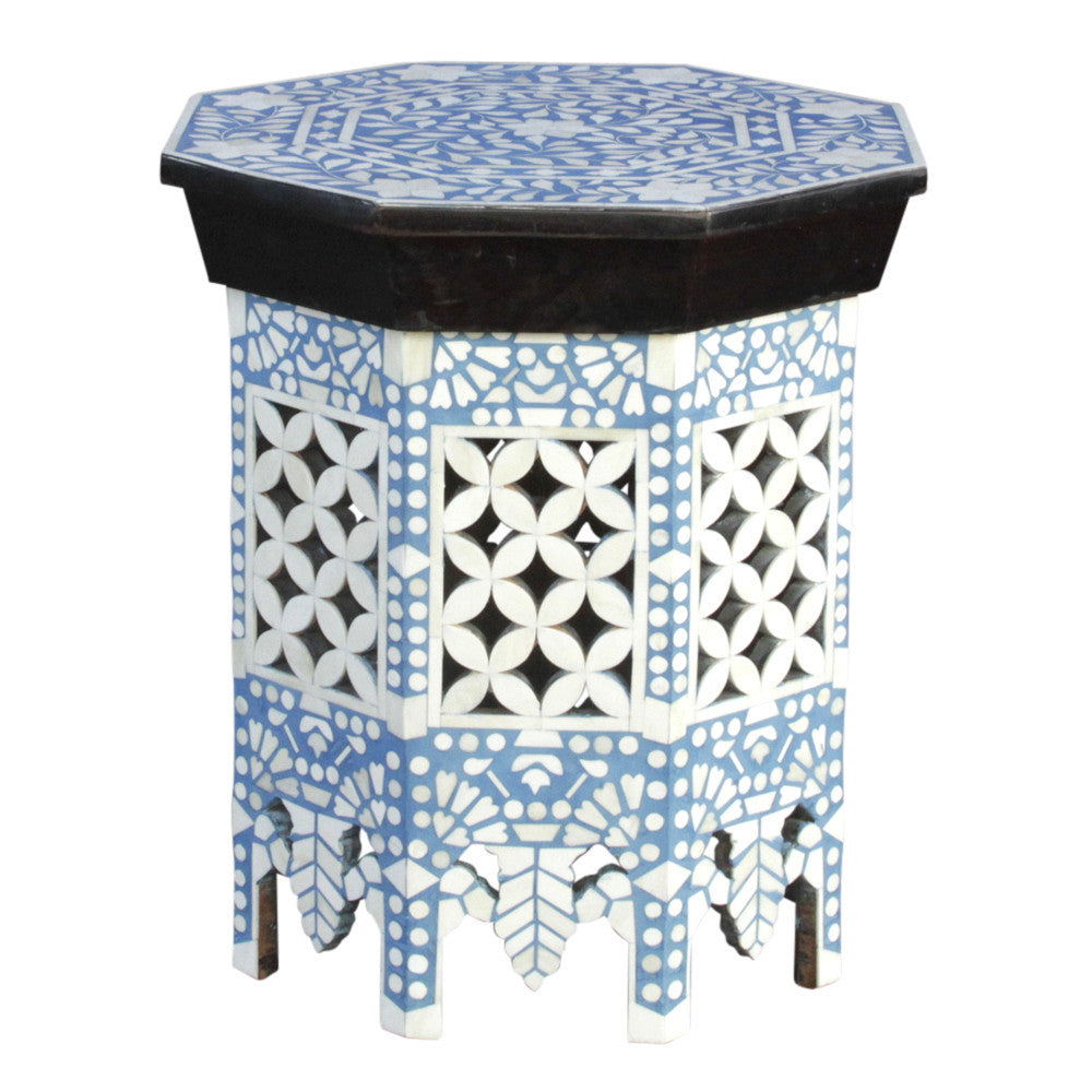 Powder Blue Moorish Bone Inlay Table