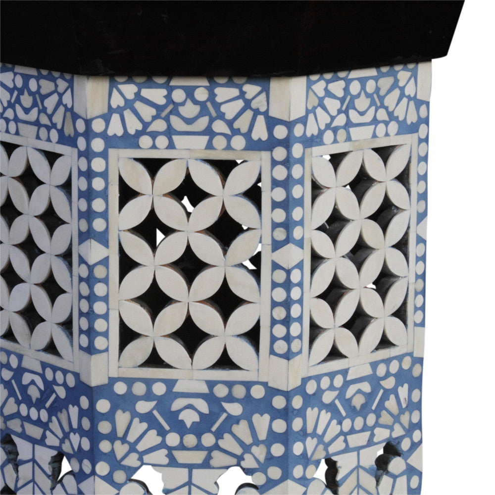 Powder Blue Moorish Bone Inlay Table