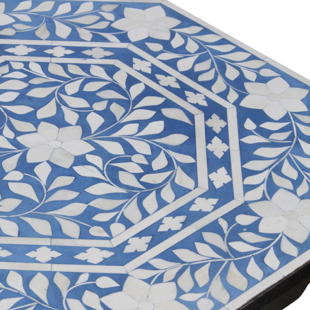 Powder Blue Moorish Bone Inlay Table