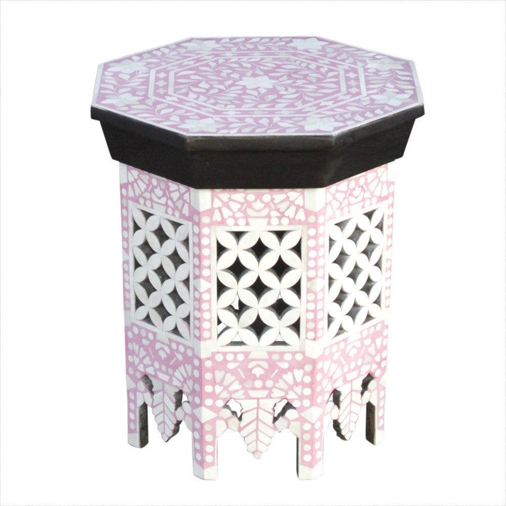 Pink Blush Moorish Bone Inlay Table