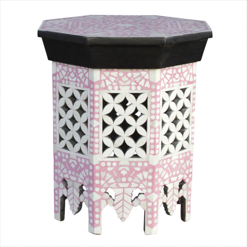 Pink Blush Moorish Bone Inlay Table