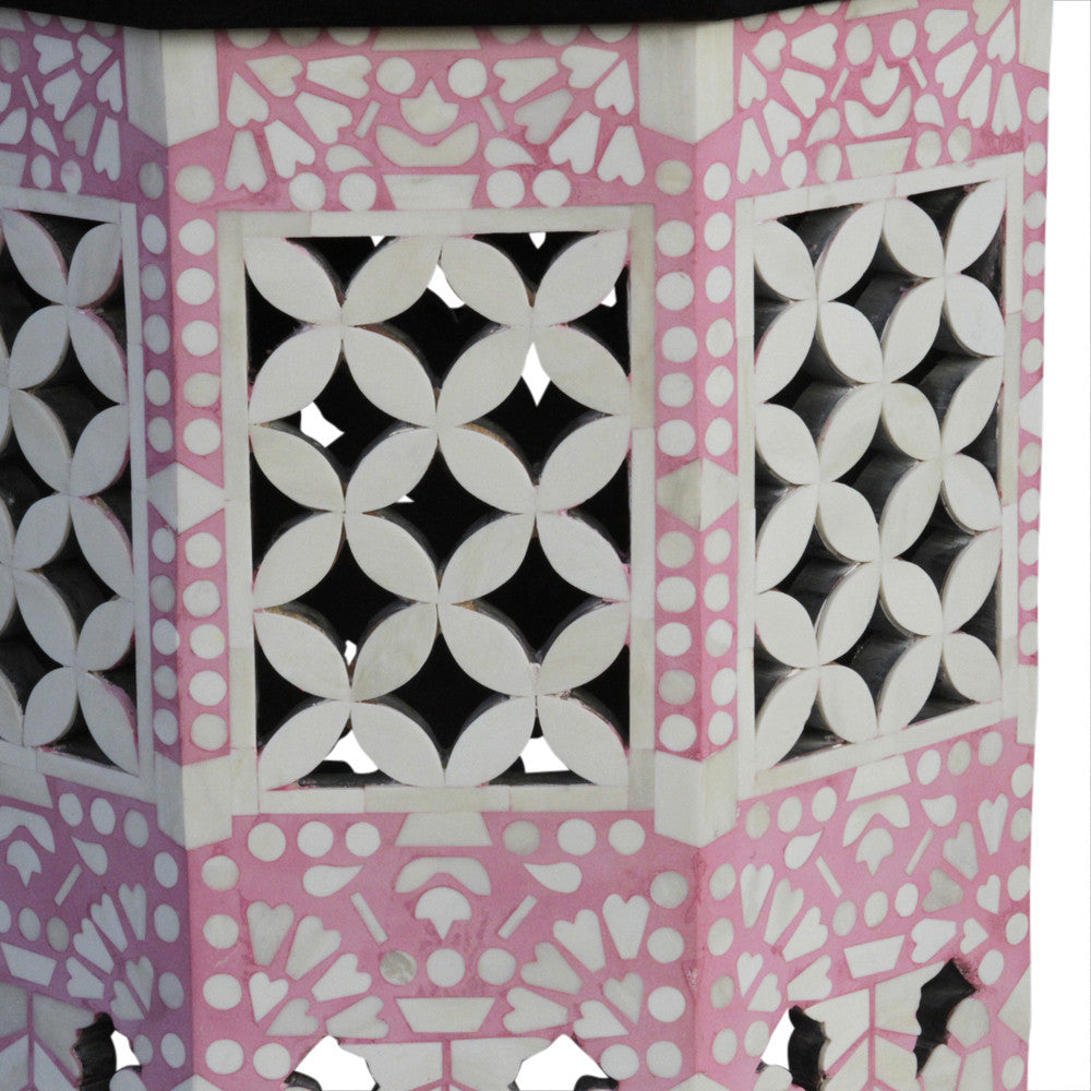Pink Blush Moorish Bone Inlay Table